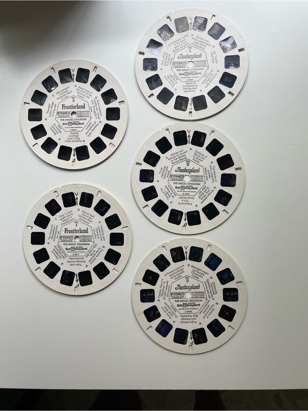 Vintage View-Master Reels - Frontierland / Fantasyland